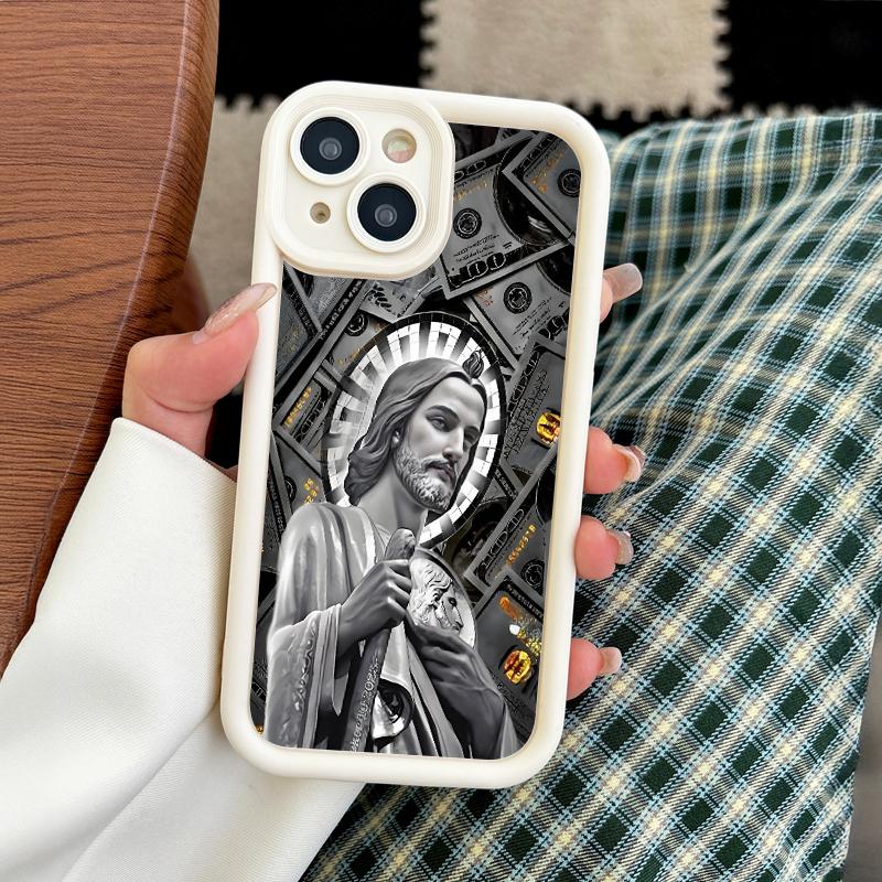 San Judas Tadeo Pattern Phone Case , Soft Silicone Tpu Protection and Shockproof For iPhone 17 16 15 Pro Max 14 16Pro 13 12 11 X Plus Air Mini 17e Money