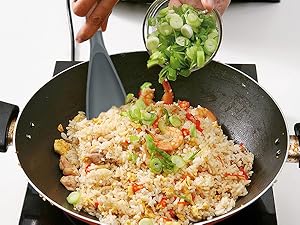 Cooking Spoon for Nonstick Cookwares, for Cooking and Serving Sturdy BPA-Free Matte Silicone, Wood Handle Spoon for Mixing, Scoop, and Scrape (Black & Grey, 11.4 inch) Cooking Spoon for Nonstick Cookwares, for Cooking and Serving Sturdy BPA-Free Matte Silicone, Wood Handle Spoon for Mixing, Scoop, and Scrape (Black & Grey, 11.4 inch)