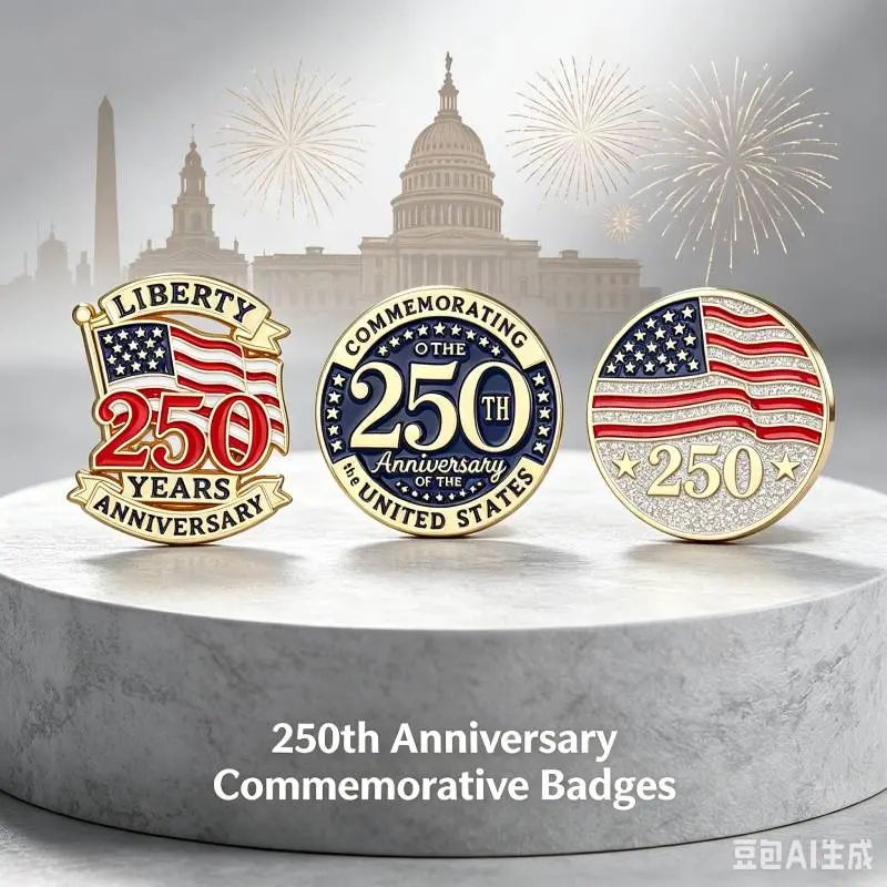 US 250th Anniversary Enamel Pins | Premium Patriotic Commemorative Lapel Pins for America 250 | Proud Veteran & 4th of July Holiday Gift | Collectible Hat & Backpack Badge