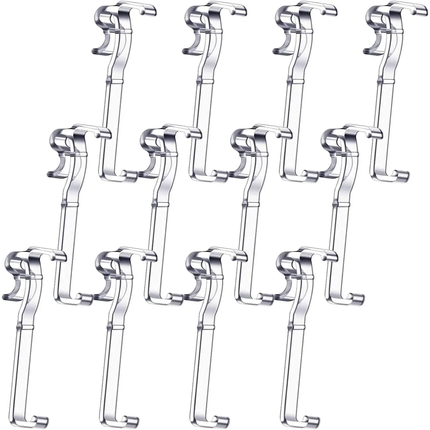 20 Pieces 3.25 Inch Clear Plastic Hidden Valance Clips for Horizontal Window Blinds Retainer Holder
