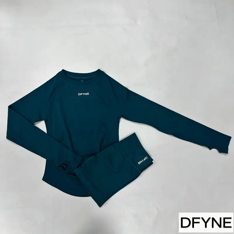 Pine green long sleeve shirt + shorts