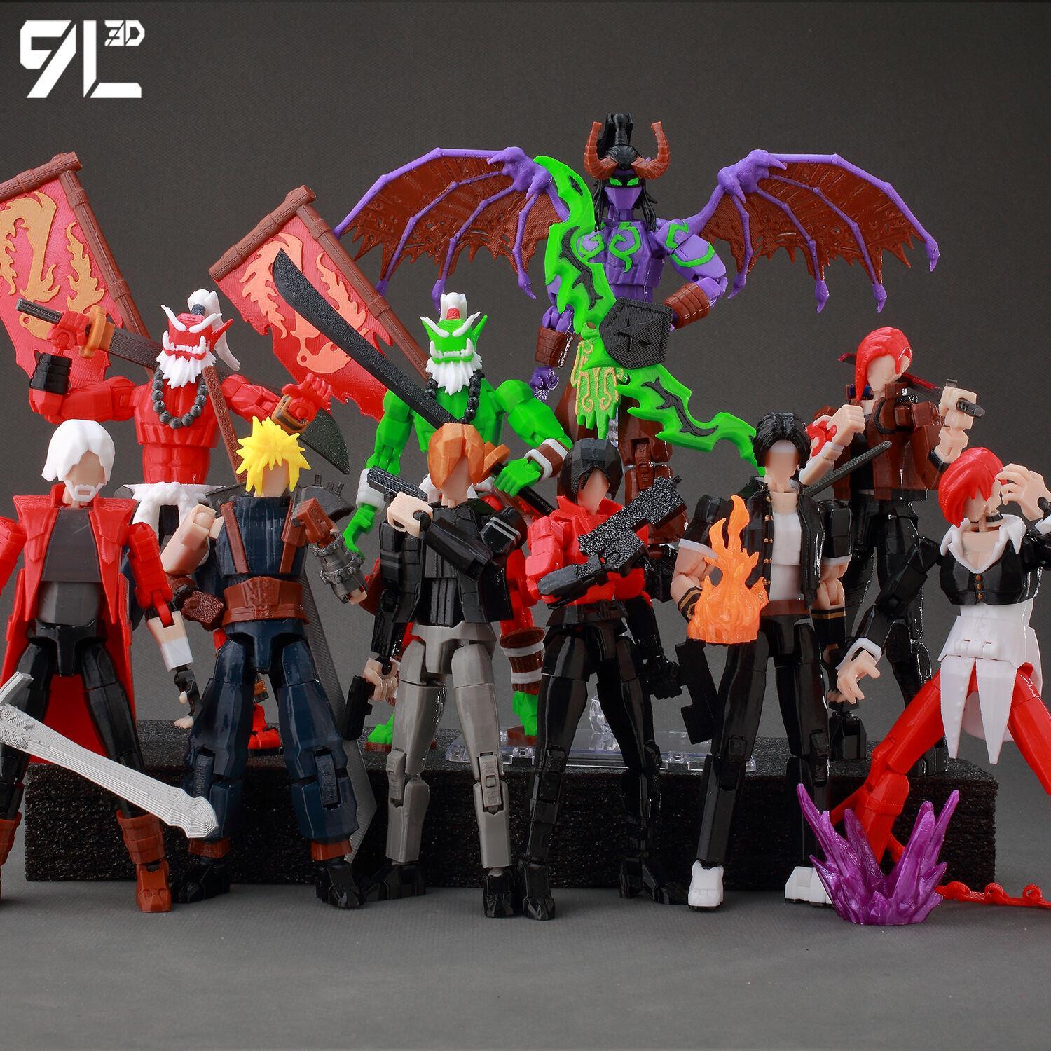 9L3D Lucky13 Black Blue Invincible 2.0 Action Figure Titan13 Dummy13 T13 Multi-Jointed 3D Printed Collectible Model Toys