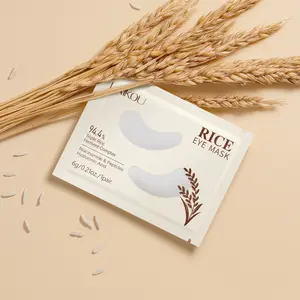 LAIKOU Rice Brightening Eye Mask with Niacinamide & Hyaluronic Acid, Moisturizing Gel Eye Patches for All Skin Types
