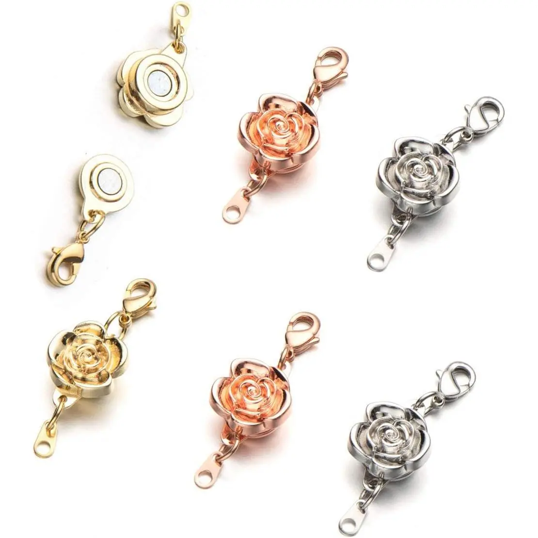 Locking  Clasps for Necklaces and Bracelets Rose Shape |  Necklace Clasps And Closures,  Bracelet Clasps,  Connectors For Bracelets