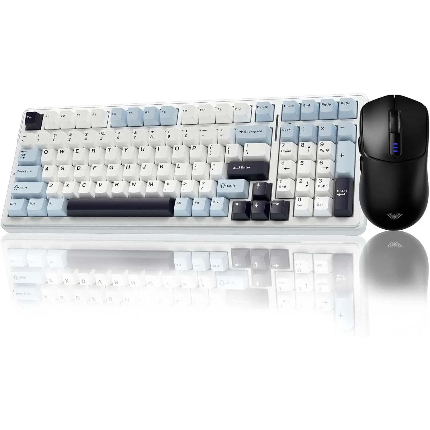 Gaming Keyboard and , F99  Mechanical Keyboards Hot Swappable Custom Keyboard+SC580  Gaming  Black