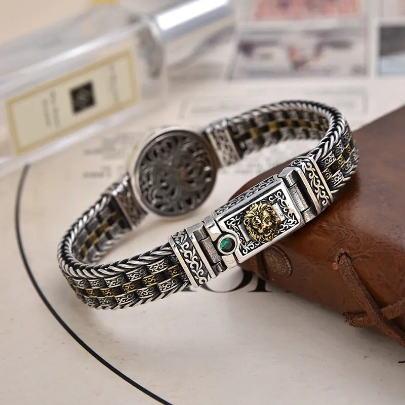 Unique and Bold Lion Vine Pattern Bracelet