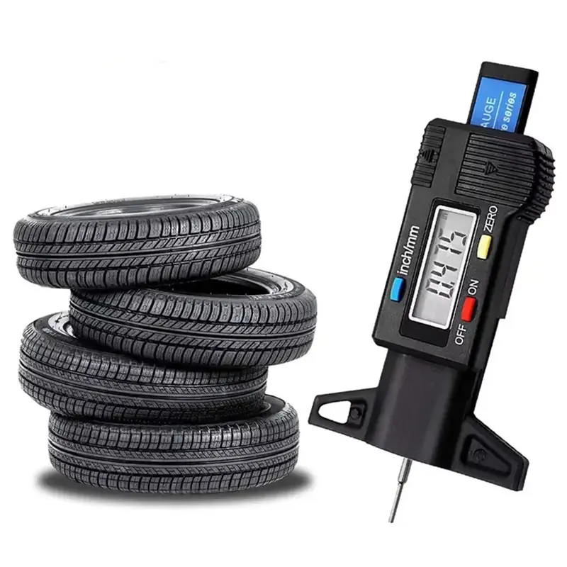 Digital Automotive Car Tyre Tire Tread Depth Gauge Meter Auto Tire Wear Detection Measuring Tool Caliper Thickness Gauges Monitoring Depth
