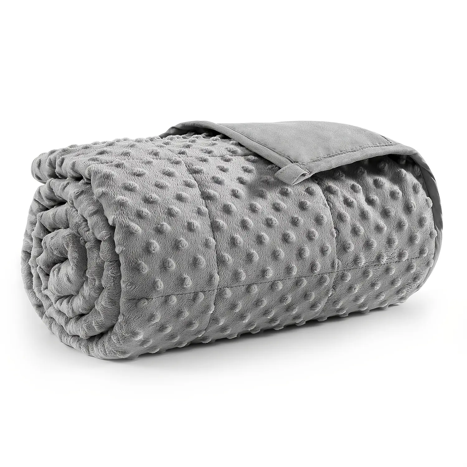5 Lb Light Grey Weighted Blanket 36 x 48 Inches, Soft Minky Dotted Plush Throw, Machine Washable, Cozy Warm All-Season for Couch Bed Office Travel, Ideal Gift