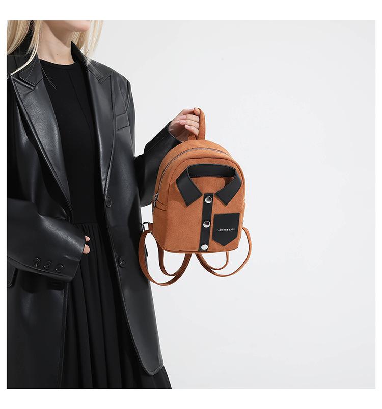 Korean-style niche design personalized shirt backpack, compact and lightweight women's backpack, casual and fashionable women's bag
