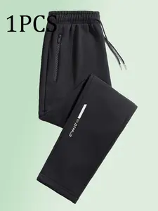 Men's Casual Sporty Long Pants, Versatile Gym Home Streetwear, All-Season Comfortable Fit, Perfect for Daily Wear & Activities