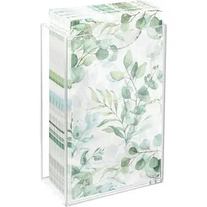 Acrylic Guest Towel Holder, Clear Vertical Napkin Dispenser Space Saving for Bathroom, Waterproof Disposable Hand Towel Box for Kitchen, Modern Dining Table Napkin Storage for Home Hotel Office