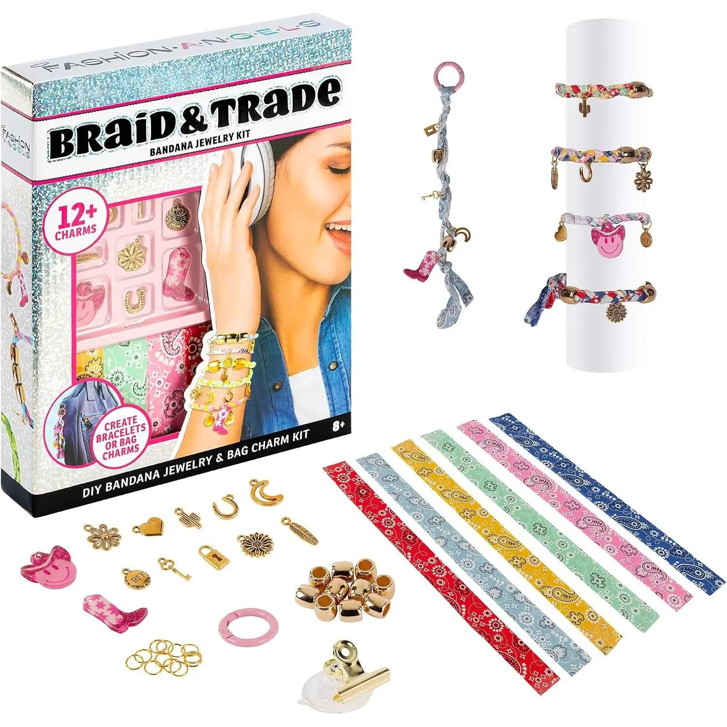 Braid & Trade Bandana  & Accessory Making Kit | Includes Bandana Strips, Beads & , Creative DIY Craft For  Ages 8+