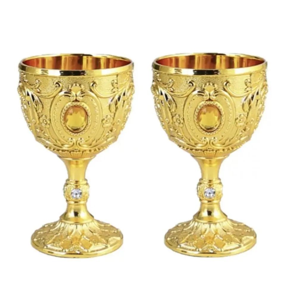 Retro Metal Rim Shot Glass Cup, Drinking Glasses, Vintage Embossed Single-Serving Liquor Goblet, Textured Drinkware, Portable Durable Bar Accessory, Perfect for Camping, Hiking, Cocktail Party, Home Bar & Dinner Table, Ideal Housewarming Gift