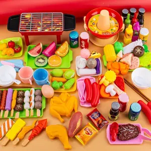 New Kids Pretend Play Kitchen Toys Simulation Food Barbecue Cooking Toys Kids Boys Girls Educational Play House Interactive Toys