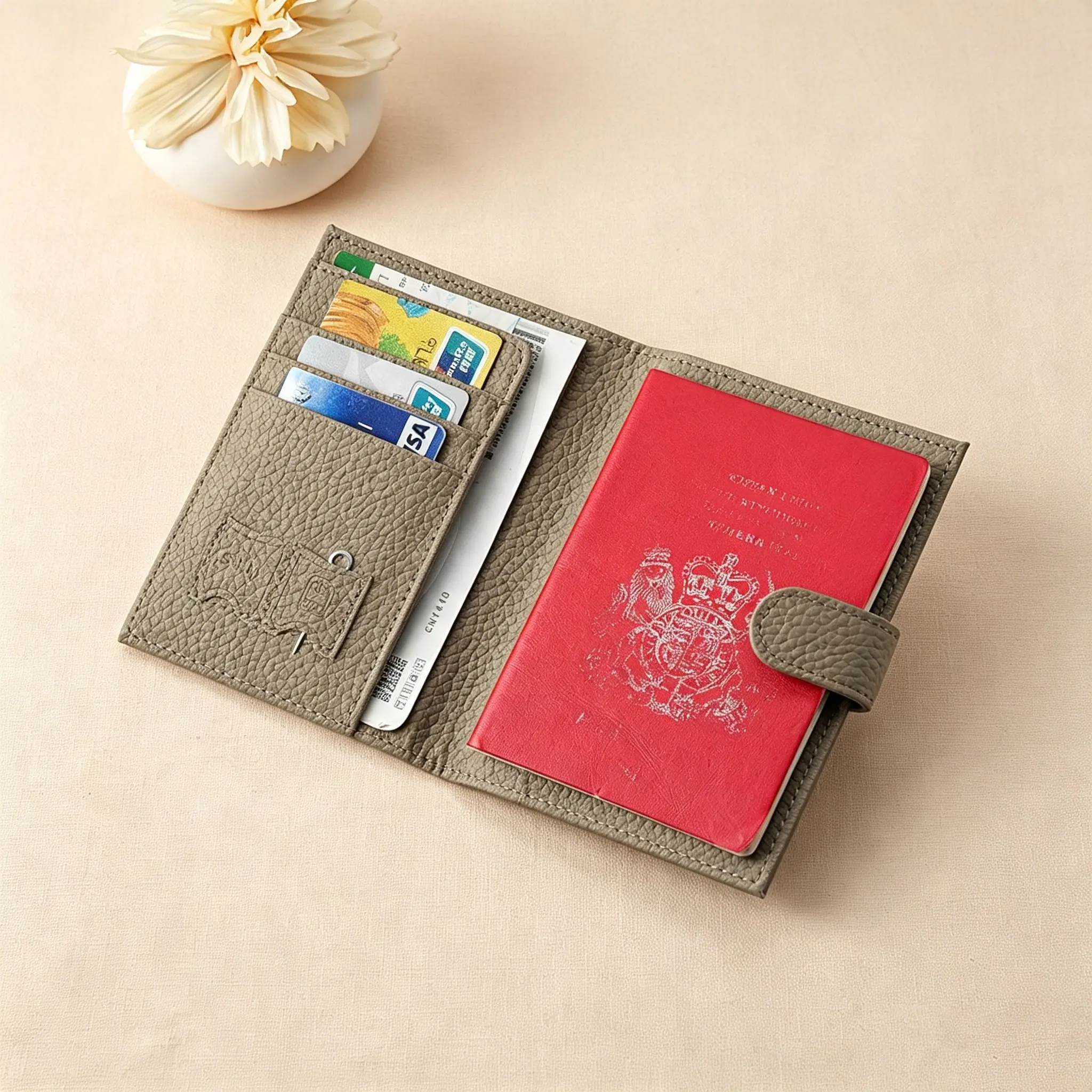 Anti-Theft Leather Passport Holder Wallet, Zipper Design, Fits Money Passports Cards Coins, Unisex, Multiple Colors Available