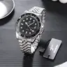 RICECGO 1pc Men's Silver Color Stainless Steel Quartz Wristwatch with 42mm Dial, Fashionable Luminous Analog Watch, Analogue Quartz Watch, Suitable for Business Attire, Ideal Gift, Stainless Steel Watches