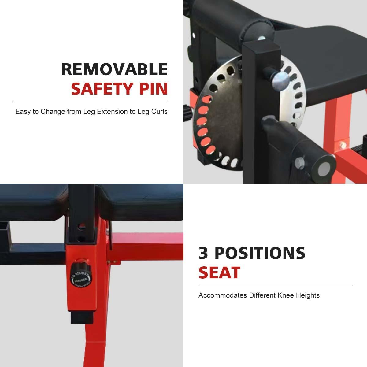 [Fahuac] Adjustable Leg Extension and Curl Machine, Heavy Duty Leg Rotary Extension Machine for Lower Body Workouts, Multifunctional Home Gym Weight Machine, Fits 1" or 2" Weight Plates