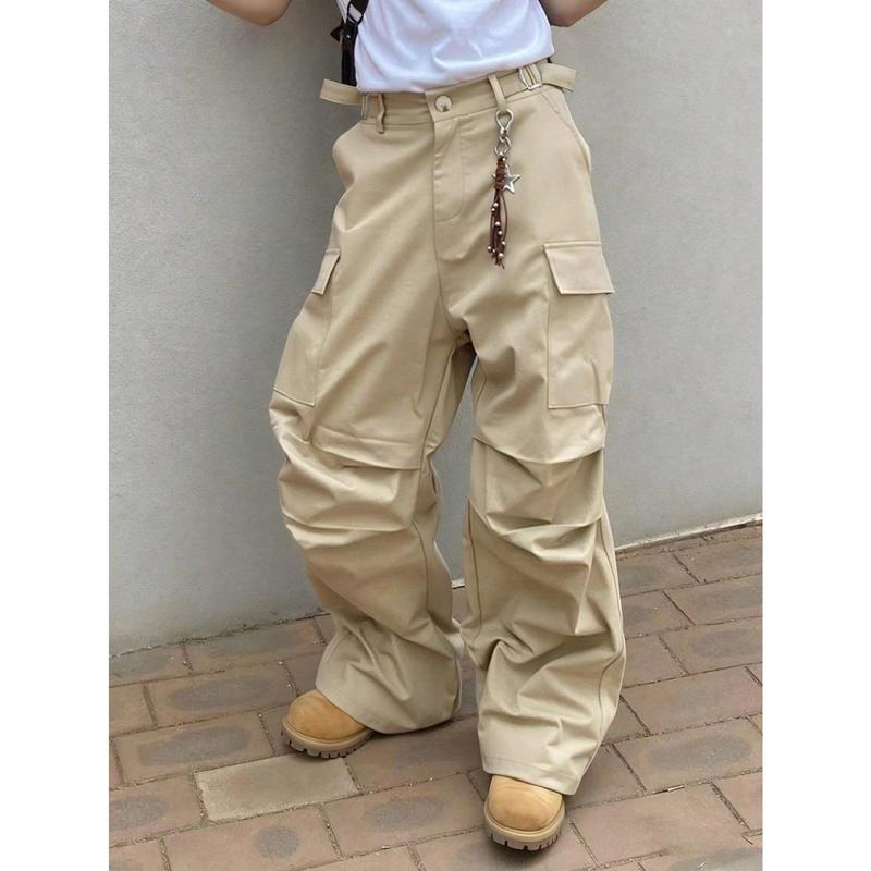Men's Multi Pocket Cargo Pants, Baggy Pants, Straight Leg Casual Streetwear Outfits Men's Multi Pocket Cargo Pants, Baggy Pants, Straight Leg Casual Streetwear Outfits