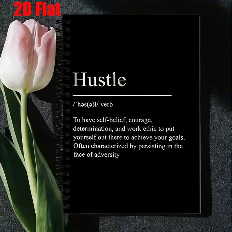 1 Hustle Spiral Notebook, 5.7x8.26 Inch, High-Quality Lined Pages, Durable Coil Binding, Daily Goal Tracker, Motivational Journal for Entrepreneurs, Business Planner, Perfect Gift for Hustlers on Christmas, New Year, Birthdays, Office & Home Use