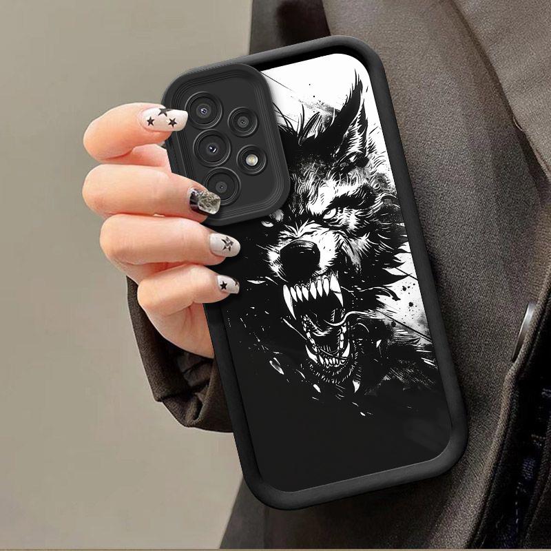 Graffiti Wolf Head Personalized Phone Case for Samsung Galaxy S26 S25 S24 S23 S22 S21 Fe Plus Ultra A13 A14 A15 A16 A17 A33 A34 A35 A36 A52 A53 A54 Note20, Shockproof And Durable, Stylish Design, TPU Protective Cover.