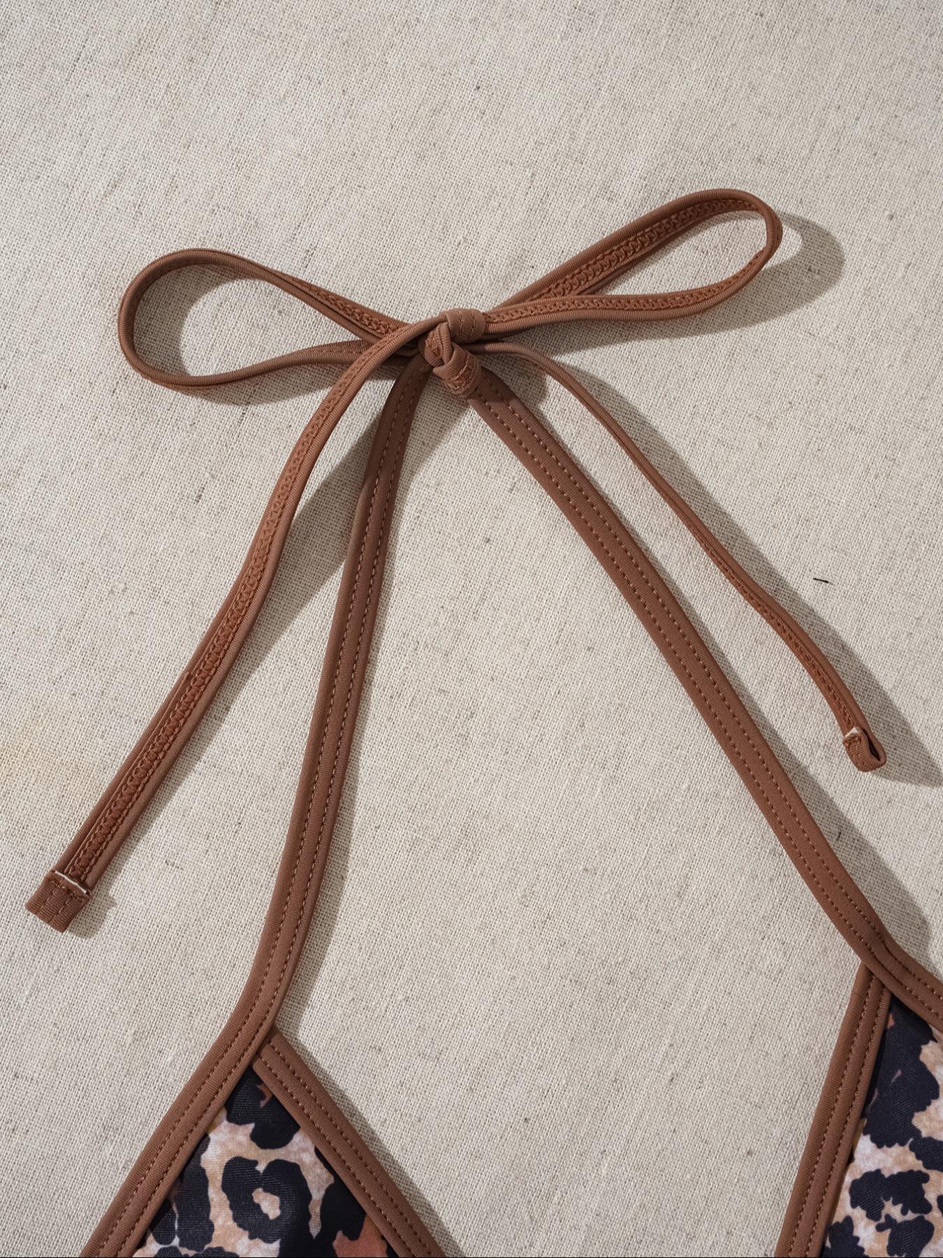 Three-Piece Set Women's Floral Print Bikini Set, Casual Halter Triangle Swim Bra & Swim Panty & Plain Knot Side Cover Up Skirt, 2024 Summer Swimsuit for Beach Vacation