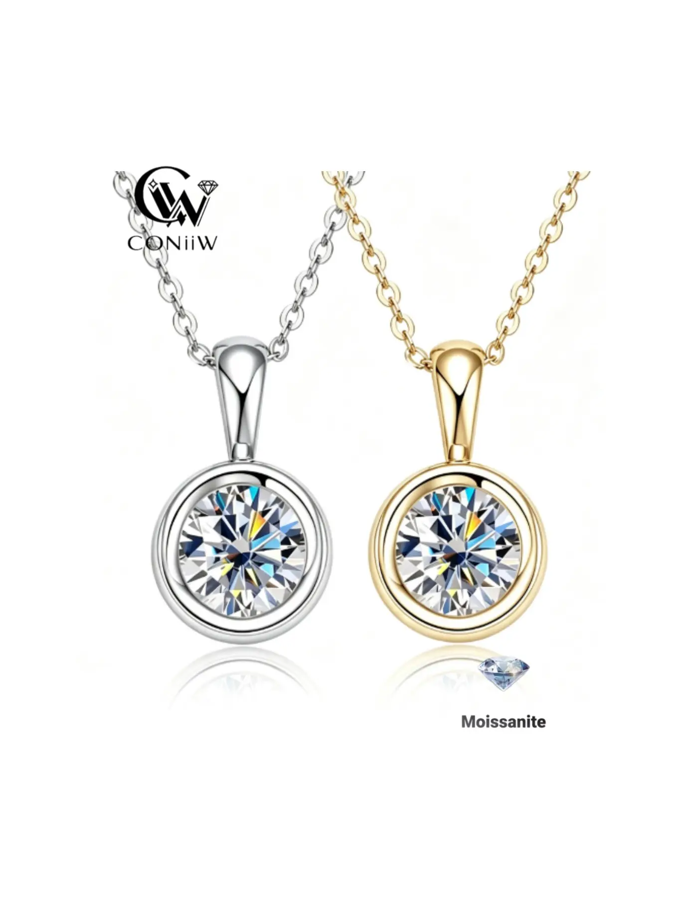 1 Carat Moissanite Heart Shaped Pendant Necklace, S925 Silver, Couples Fashion Jewelry, Perfect for Dates, Parties, Gifts for All Occasions