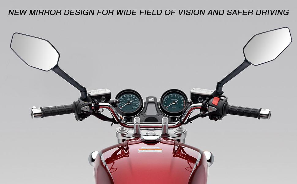 THE WELL KEPT 8MM Motorcycle Mirrors Universal for 7/8" Handlebars Bike Mirror Compatible with ATV,Snowmobile,Scooter,Moped,Dirt Bike,Sportsman-Convex Mirrors THE WELL KEPT 8MM Motorcycle Mirrors Universal for 7/8" Handlebars Bike Mirror Compatible with ATV,Snowmobile,Scooter,Moped,Dirt Bike,Sportsman-Convex Mirrors