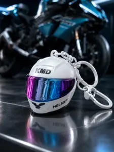 Cool Motorcycle Helmet Keychain, Mini Riding Colorful Helmet Pendant, 3D Sporty Design, Perfect Birthday Gift, No Choking Hazard