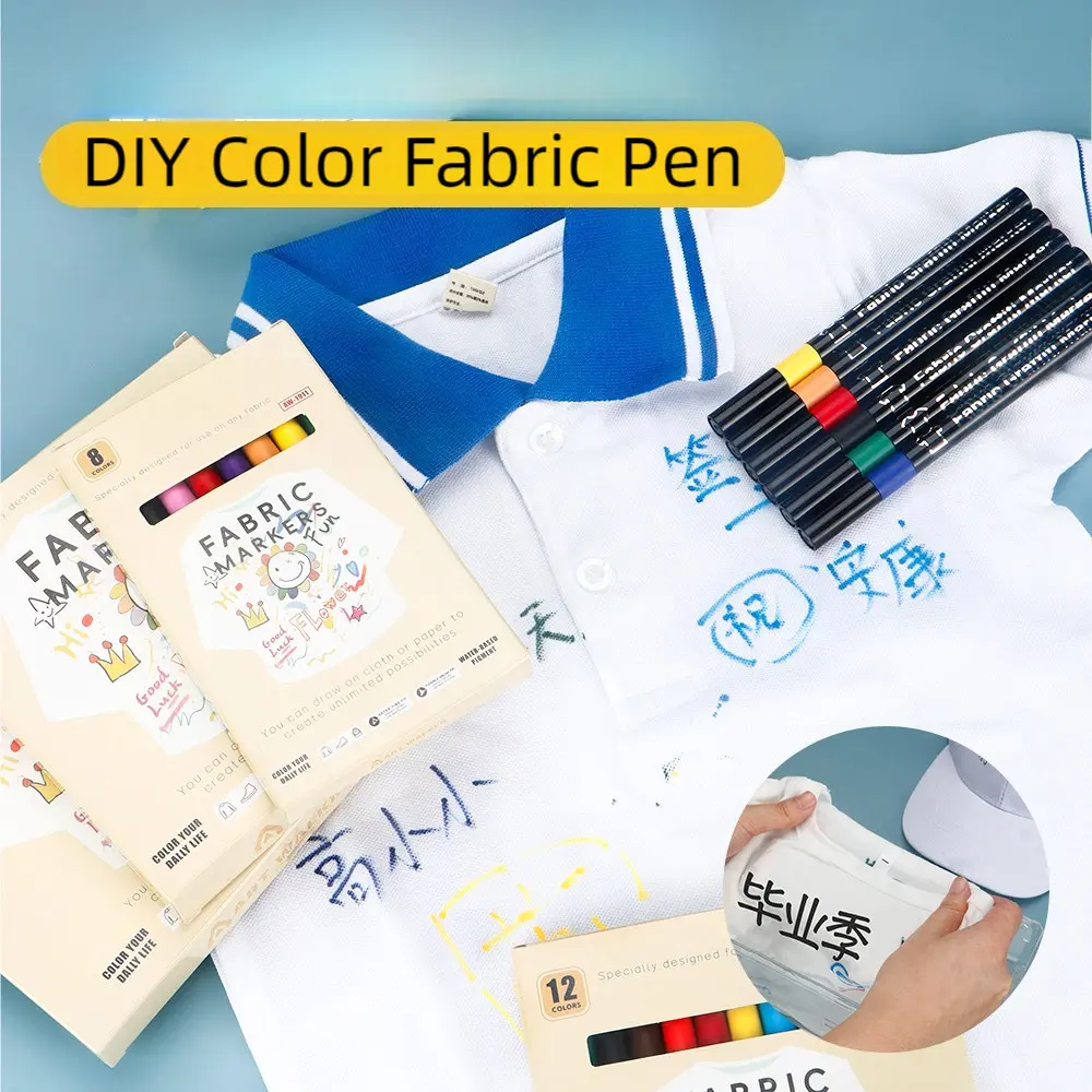 12-30 Color Fabric Marker Pens, Waterproof Non-Fading Art Brushes, DIY Painting Tools for T-Shirts and Shoes, Handmade Craft Supplies