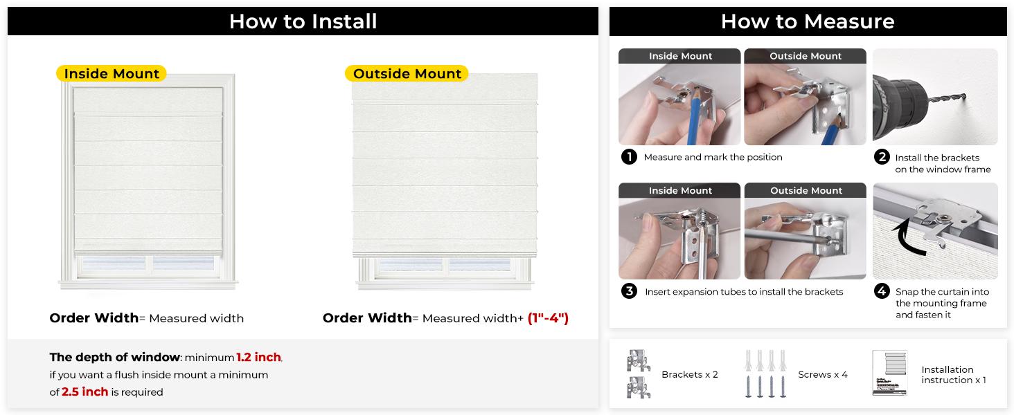 100% Blackout Cordless Roman Shades for Indoor Windows & French Doors, 34 3/4" W * 60" H - Blackout - Beige