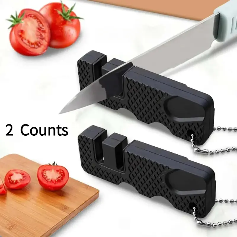 2 Counts Portable Manual Knife Sharpener , Portable Kitchen Knife Sharpener, Household Fruit Knife Sharpener, Kitchen Accessories, Kitchenware