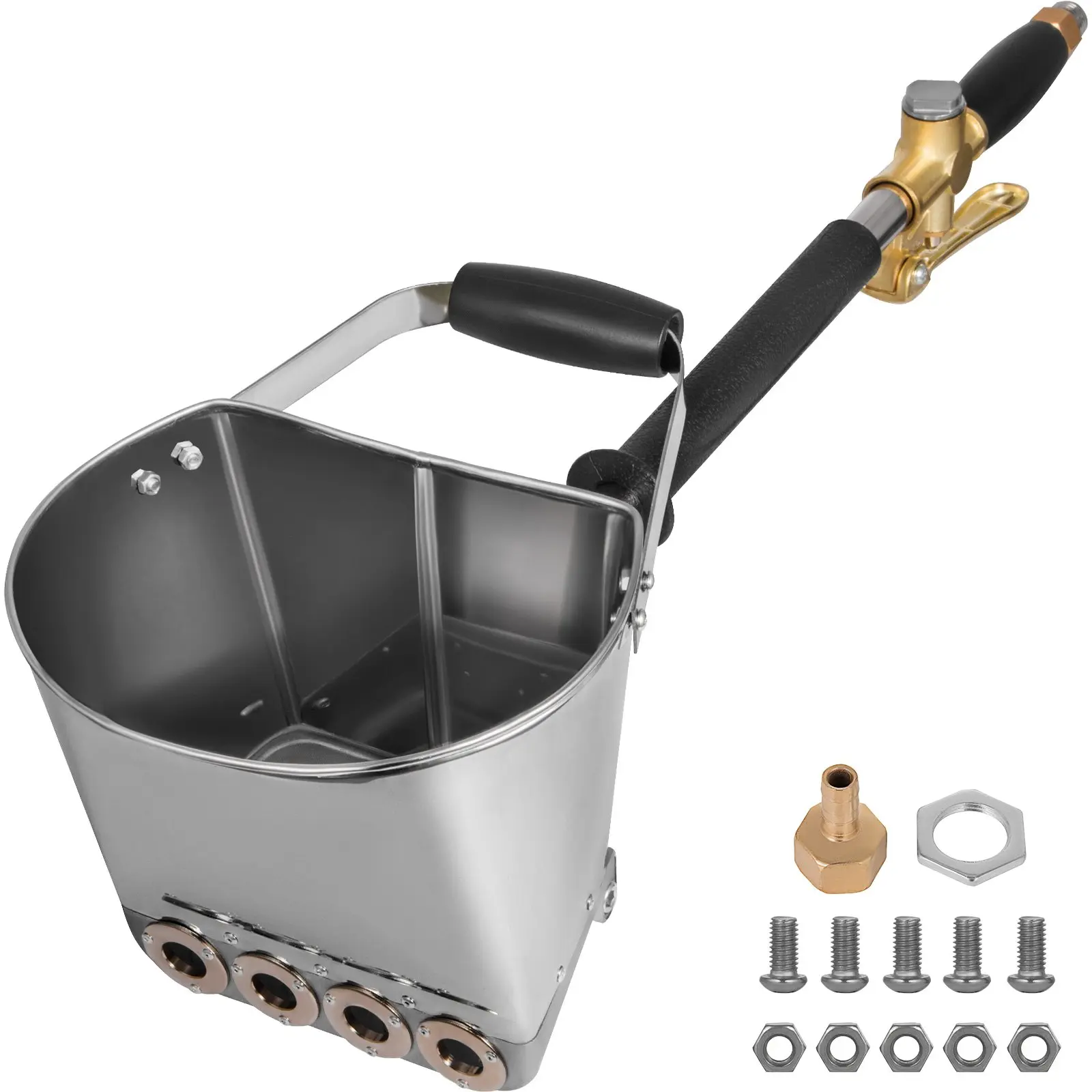 【DealsForYouDays】VEVOR 4 Jet 3Hp Stucco Sprayer Plaster Sprayer Cement Mortar Spray Gun Hopper Wall Paint Spray Gun Wall Painting Concrete Tool Manual Sprayer for Painting Wall or Ceilings