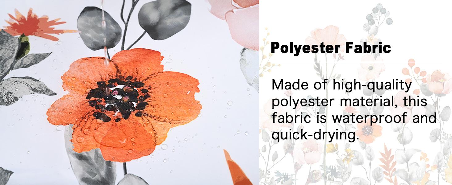 Floral Shower Curtains for Bathroom Flower Pretty Fabric Colorful Wildflower Flowered Shower Curtain with 12 Hooks Decorative Machine Washable, 72" W x 72" H