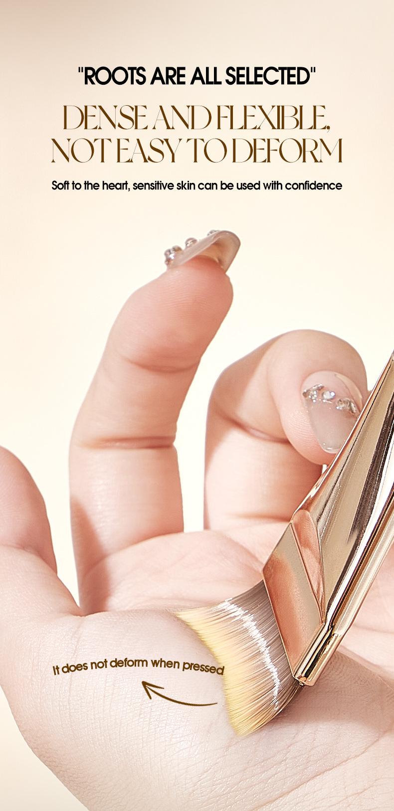 New popular seamless crescent foundation brush, non-absorbent foundation concealer brush, flat-head liquid foundation makeup brush