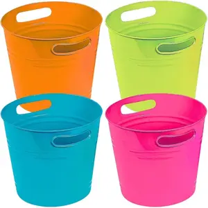 9 1/2" x 8 1/2" Bright Colorful Plastic Bucket Assortment - 4 Pc., Great for Easter, Crafts, Classroom Storage and Sorting, and Homefidget toys