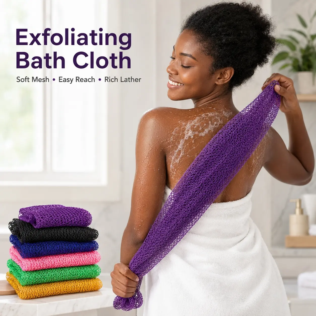 Authentic African Exfoliating Net Sponge Exfoliating Loofah Ethically Sourced From Nigeria, Fast Drying Porous Body Scrub Net For Skin Exfoliation