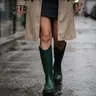 Women's Waterproof Over-The-Knee Rain Boots, Fashionable Rain Boots, Trendy Boots Fashion Thick Sole Non-Slip PVC Material, Casual Round Toe Spring & Fall Shoes