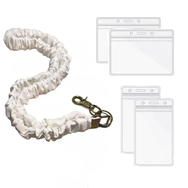Handmade Beaded Lanyard Strap with Charms, 17.5-Inch Soft Stretchy PVC Cord for Unisex Users - Hypoallergenic & Tangle-Free Key Holder