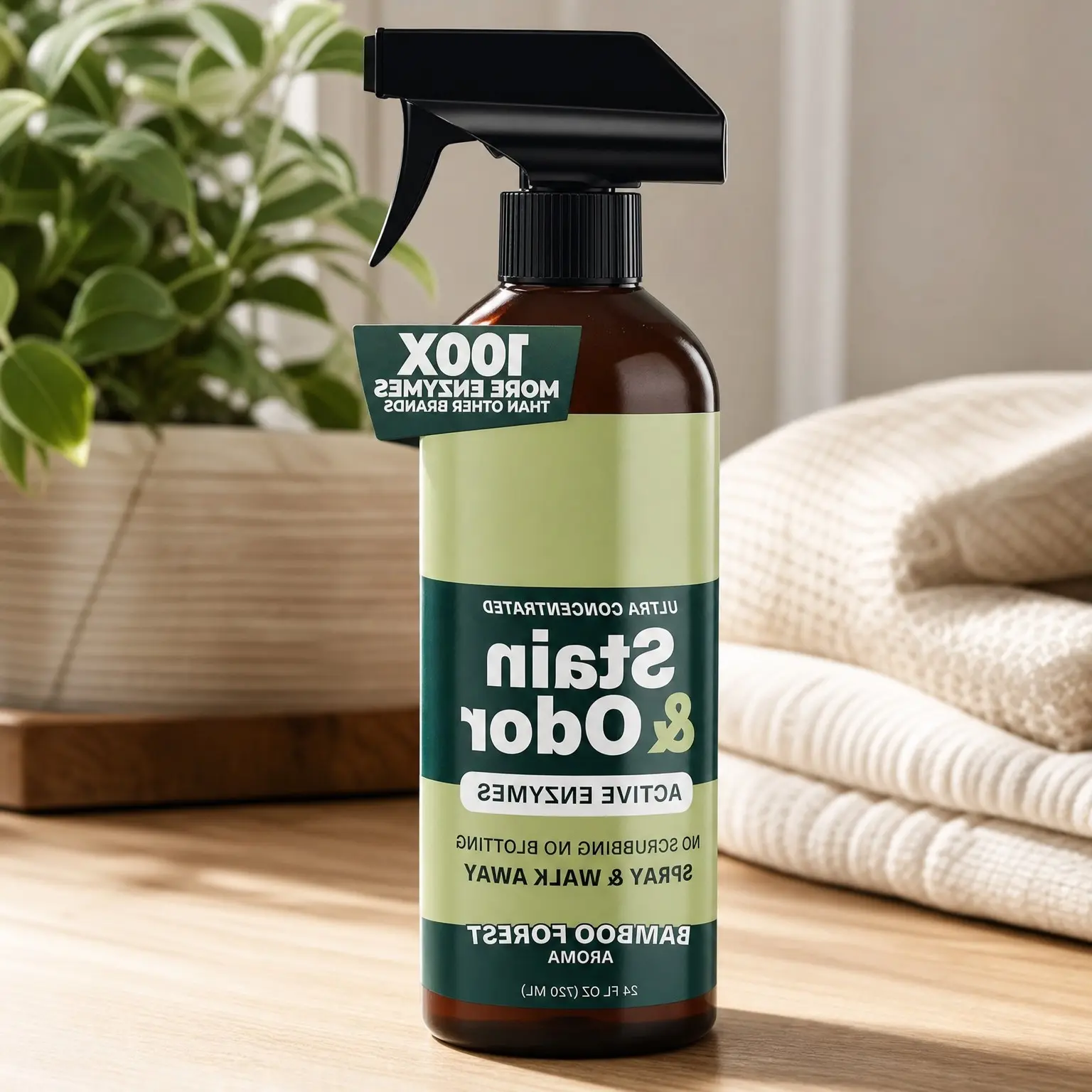 Pet Stain & Odor Enzyme Spray - 24oz No Scrubbing Concentrated Formula, Dog & Cat Urine & Mess Destroyer, Carpet Spot CleanerGift