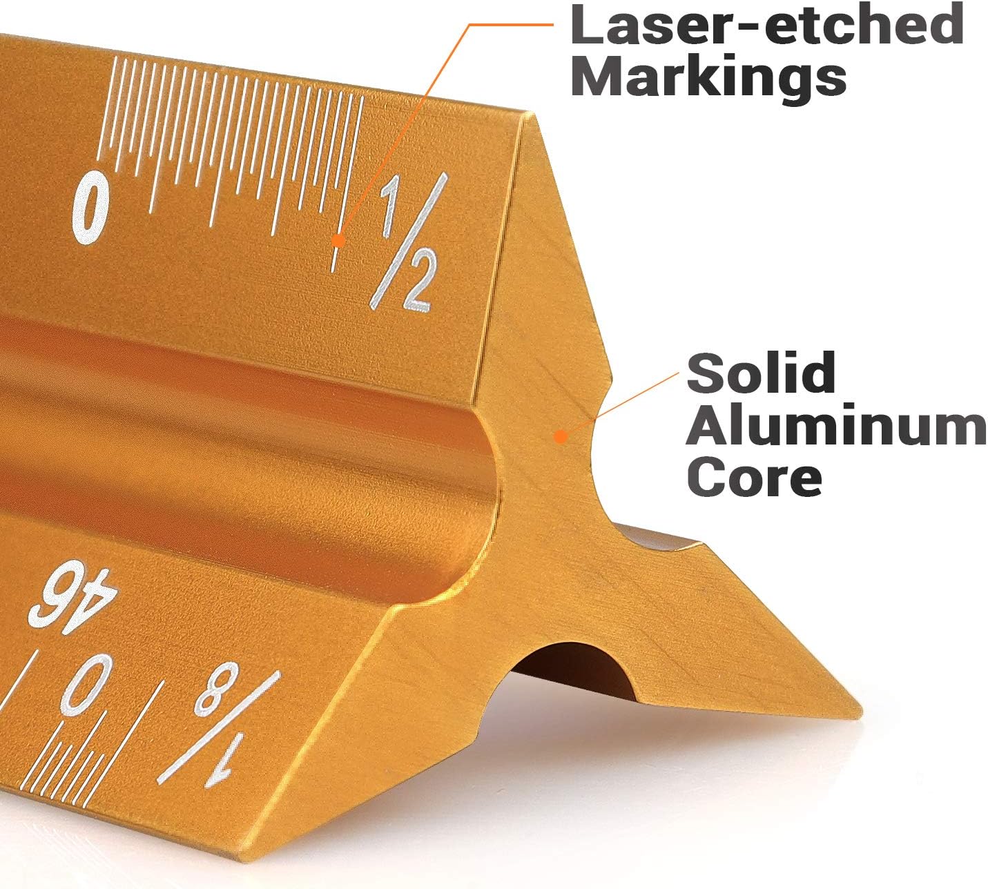 12" Architectural Scale Ruler  Architect Scale Triangular Scale Ruler for Architects, Draftsman, Students and Engineers, Golden