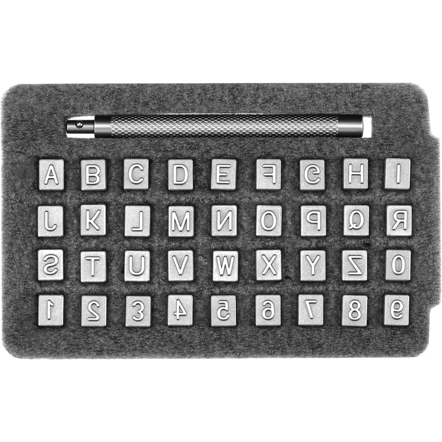 37 Pcs Complete Leather Stamps Set for Leather Working, 1/4" Embossing Kit with Numbers, Letters & Steel Handle for Professional Crafting