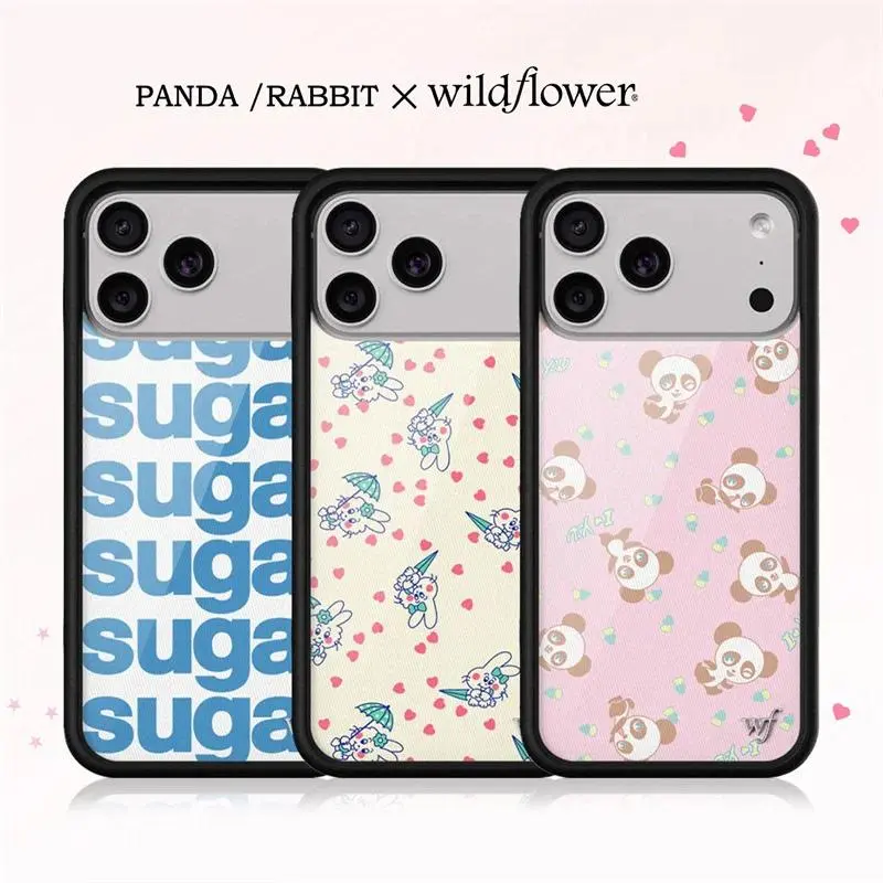 New Wildflower hot Cute cartoon Bear rabbit phone case for iphone 17 15 14 13 12 11 16 Pro Max Plus wf sweet girl Cover anti-drop belt clip brown leopard print tpu shell special christmas bass design custom fisherman spin magnetic stand origina skin-frien