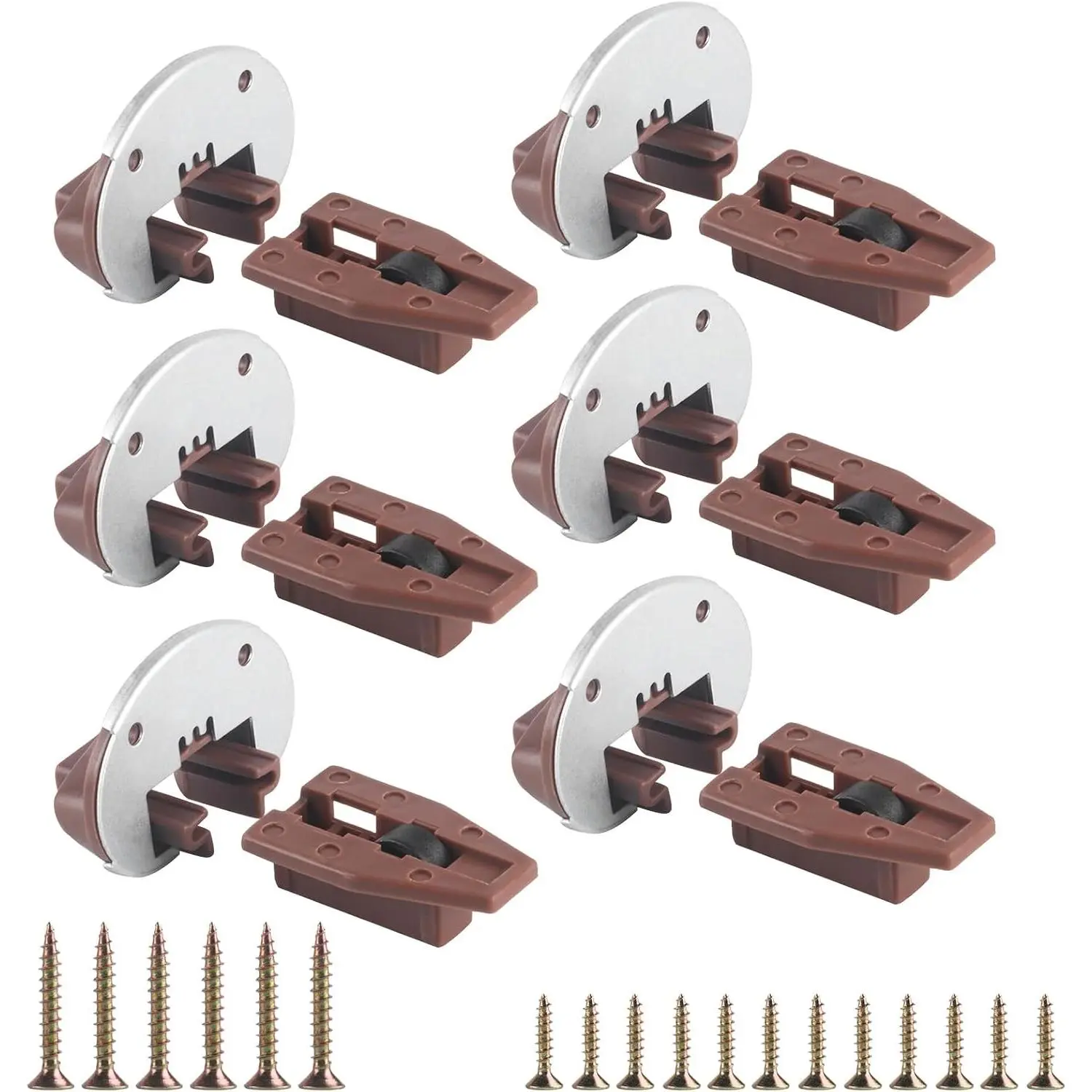 Dresser Drawer Slides Replacement Kit Model #168, 6 Set Drawer Track Slide Kit with Metal Black Plates, Drawer Stop with Roller, Dresser Drawer Replacement PartsGift