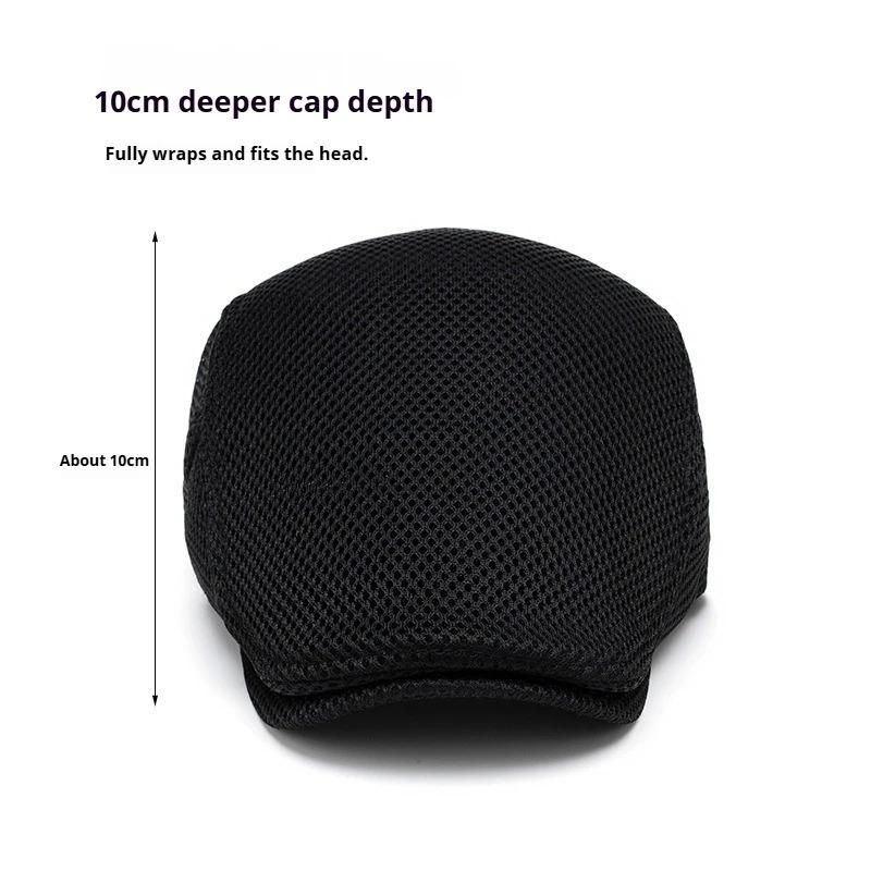 1pc Men Mesh Newsboy Caps British Painters Berets Hats Spring Summer Ventilate Adjustable Flat Cap,universal Outdoor Sports Caps