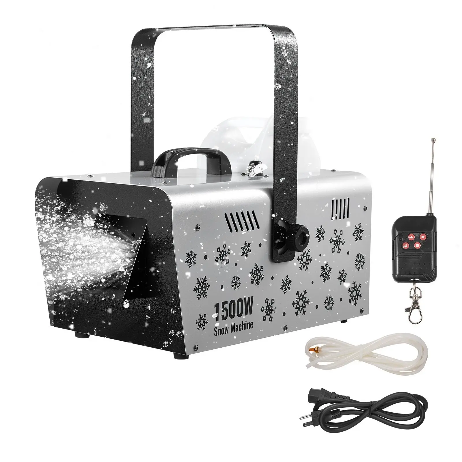 Handheld Hanging Snow Machine 1500W Remote Control Wireless Snow Maker For Outdoor Events And Indoor Parties Portable Electric Snow Effect Device With Adjustable Output High Power Snow Flakes Generator For Stage And Winter Decor