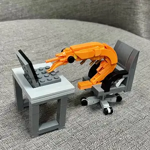 MOC Building block shrimp model figurines, puzzle assembly, boys and girls randomly mixing, Internet celebrity creative parodies
