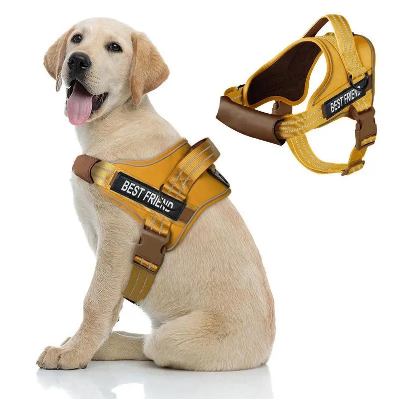 Easy-To-Wear Dog Harness with Handle, No Pull, Soft Padding Service Dog Vest, Reflective Strips, Adjustable, Suitable for All Sizes