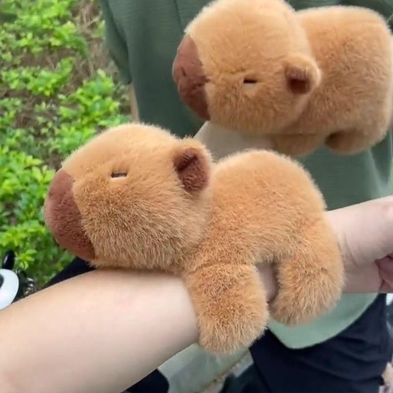 Capybara plush toy, capybara slap bracelet doll, cute stuffed toy, birthday gift for girls, slap bracelet vibrant baby mini large