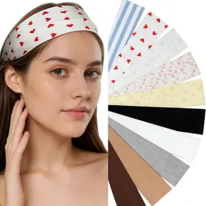 10 Pack Cute Headbands for Women Non Slip Thin Hair Bands Workout  Bands Girls Fashion  Floral Striped Fabric Stretchy  Headband Yoga Running  Makeup Everyday Wear Hair Accessories