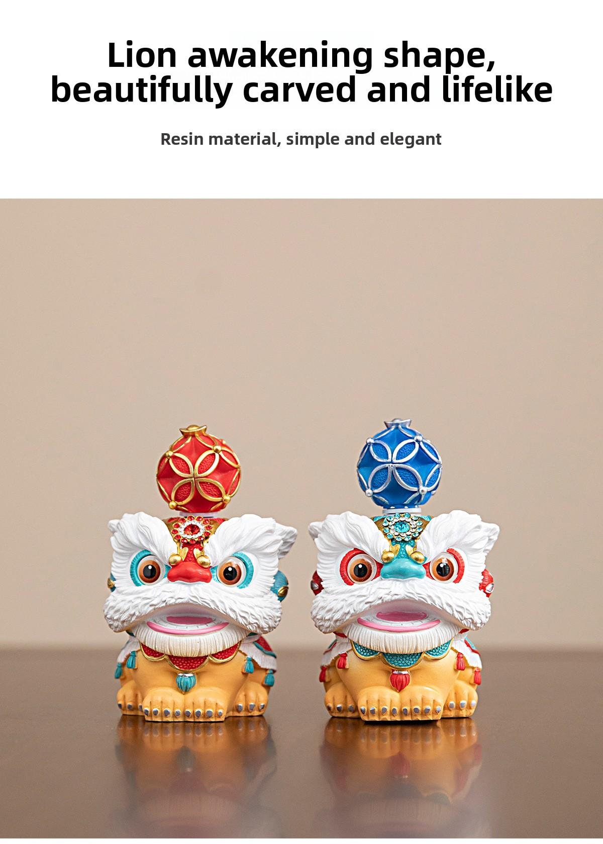 Creative Oriental Lion Ornament Unique Desktop Decoration Decorative Item Craft Birthday Gift Party Favor Personal Collection Ornament